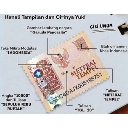 MATERAI 10000 50 PCS ASLI