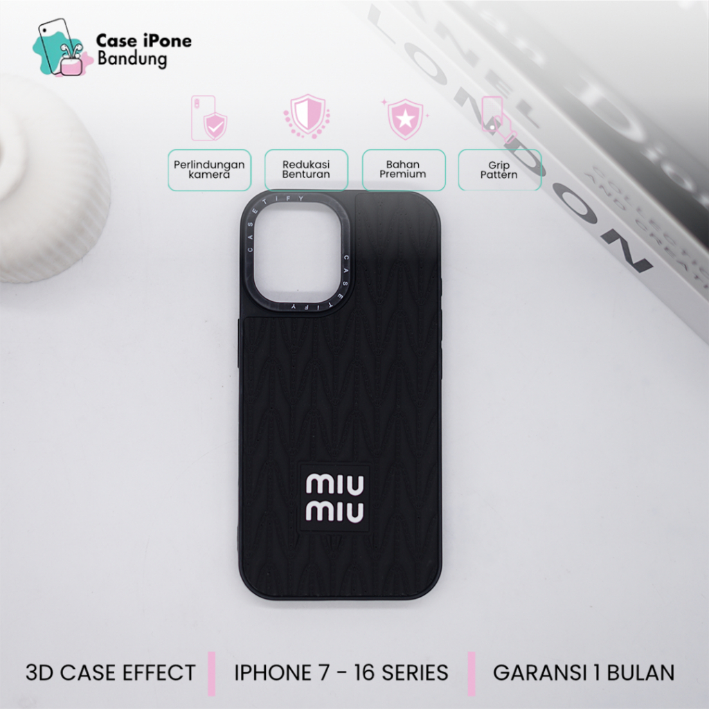 Case Miumiu For Iphone 11 12 13 14 15 16 Pro Promax Mini Softcase Casing Terbaru