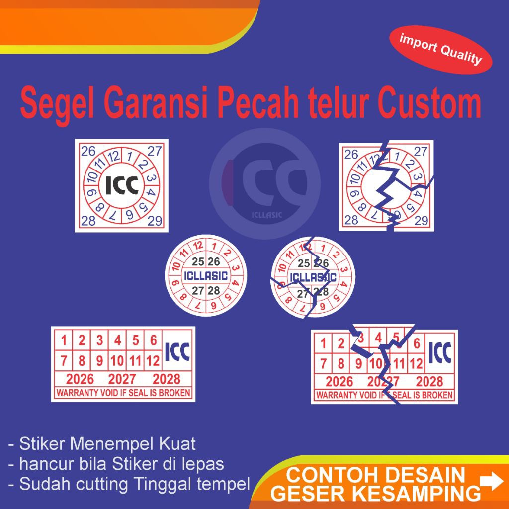 Segel Garansi Pecah telur Custom