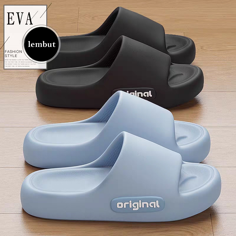 Sandal Selop Pria Wanita Terbaru Gaya Korea Elegan Sandal Bahan Karet EVA Sandal Rumah Luar Rumah
