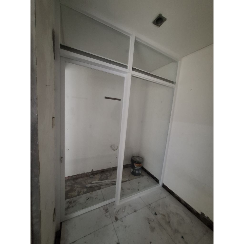 pintu sliding + kaca mati