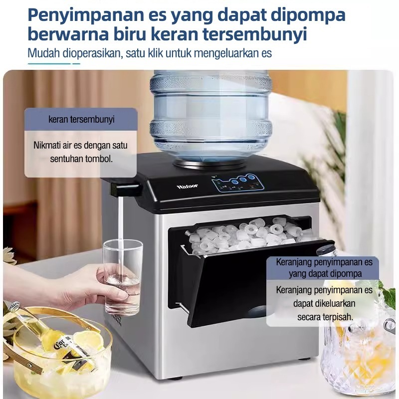Eytronic Mesin Pembuat Es Batu Mesin Es Batu 30KG_24JAM Ukuran Es Besar Kecil Multifungsi Bulat Ruma