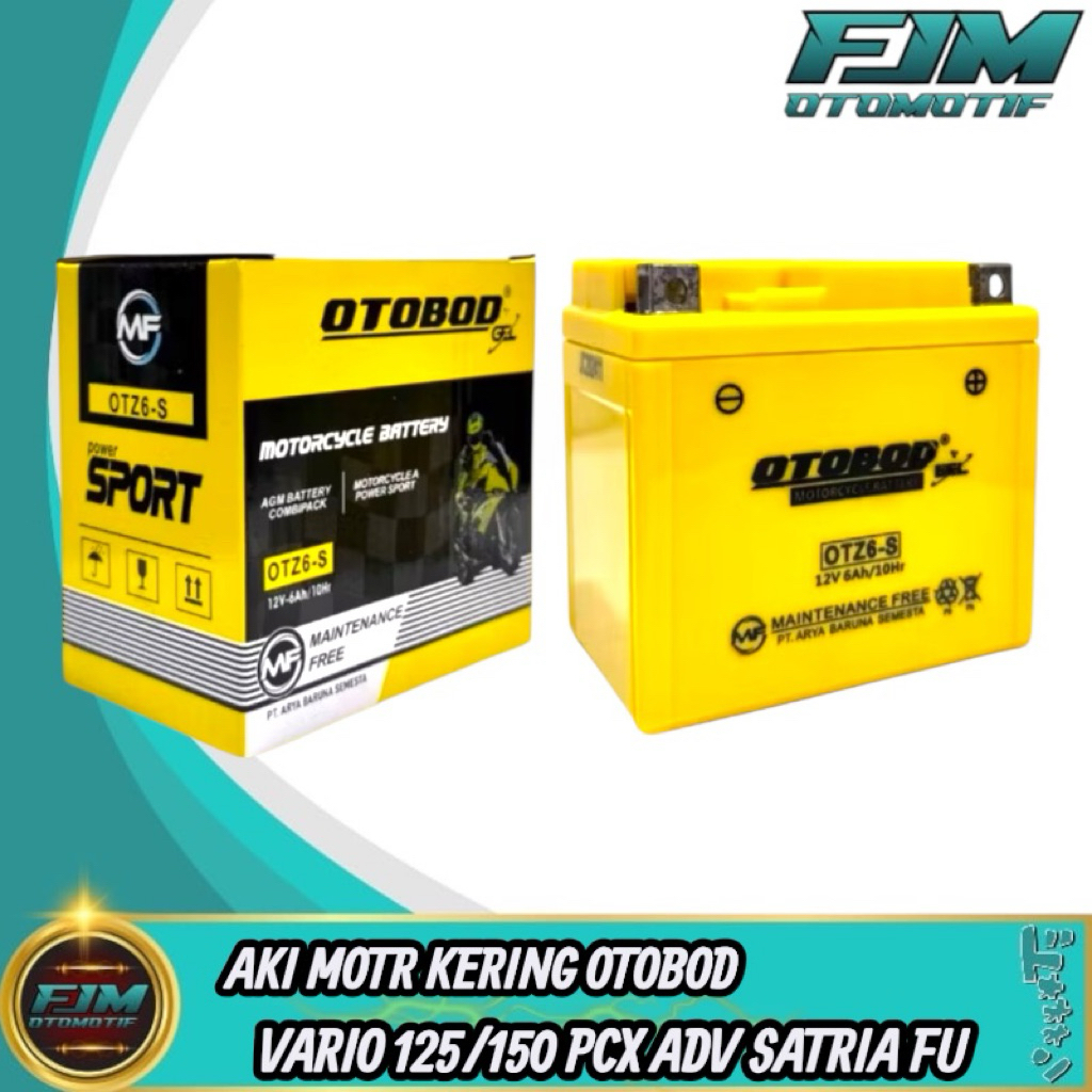 Aki Motor Kering Vario 125 Vario 150 Satria Fu 150 GSX 150 Satria Fu Injeksi CB 150R OTOBOD OTZ6S-12