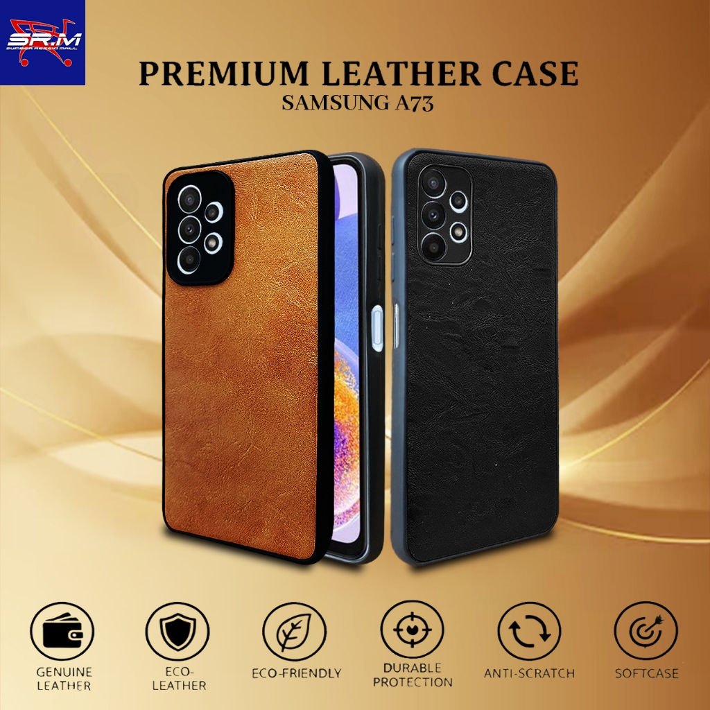 Casing Samsung A73 5G Softcase PREMIUM Leather Case Slim Kulit