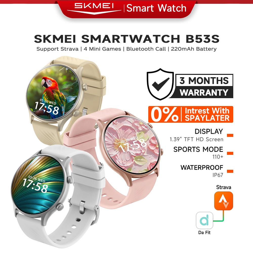 SKMEI B53S Smartwatch Jam Tangan Wanita Smartwatch Android/iOS ,Pantau Tekanan Darah (Blood Pressure