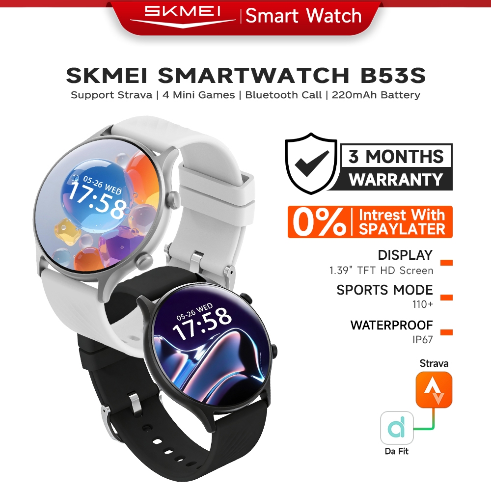 SKMEI Smartwatch B53S IP67Bukti Air Monitor Detak Jantung/Tracker Tidur/Bluetooth Call/Wallpaper Cus