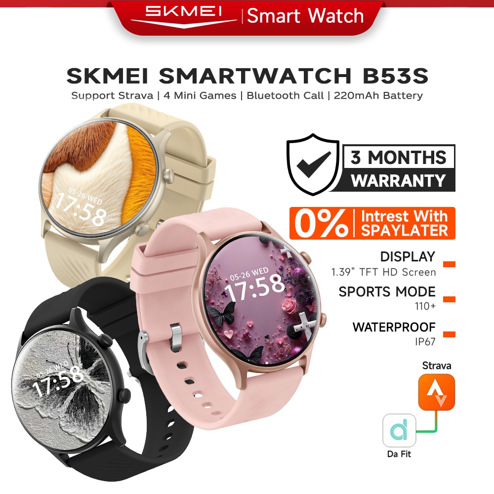 SKMEI B53S Smartwatch Steel Strap Strava Support Jam Tangan Olahraga Pria Wanita Bluetooth Call/Heal