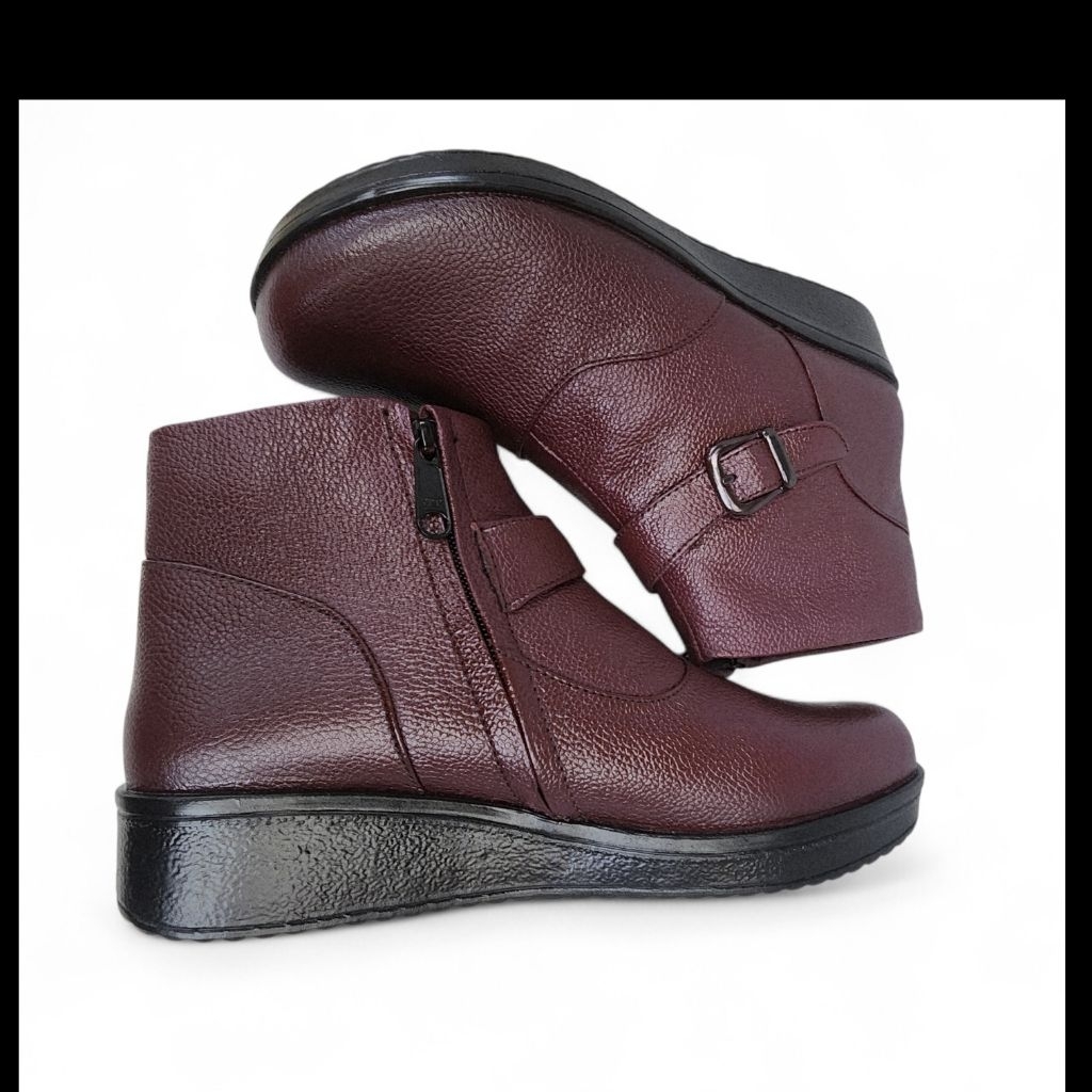 herliano shoes boot cewek wedges Kulit reseting