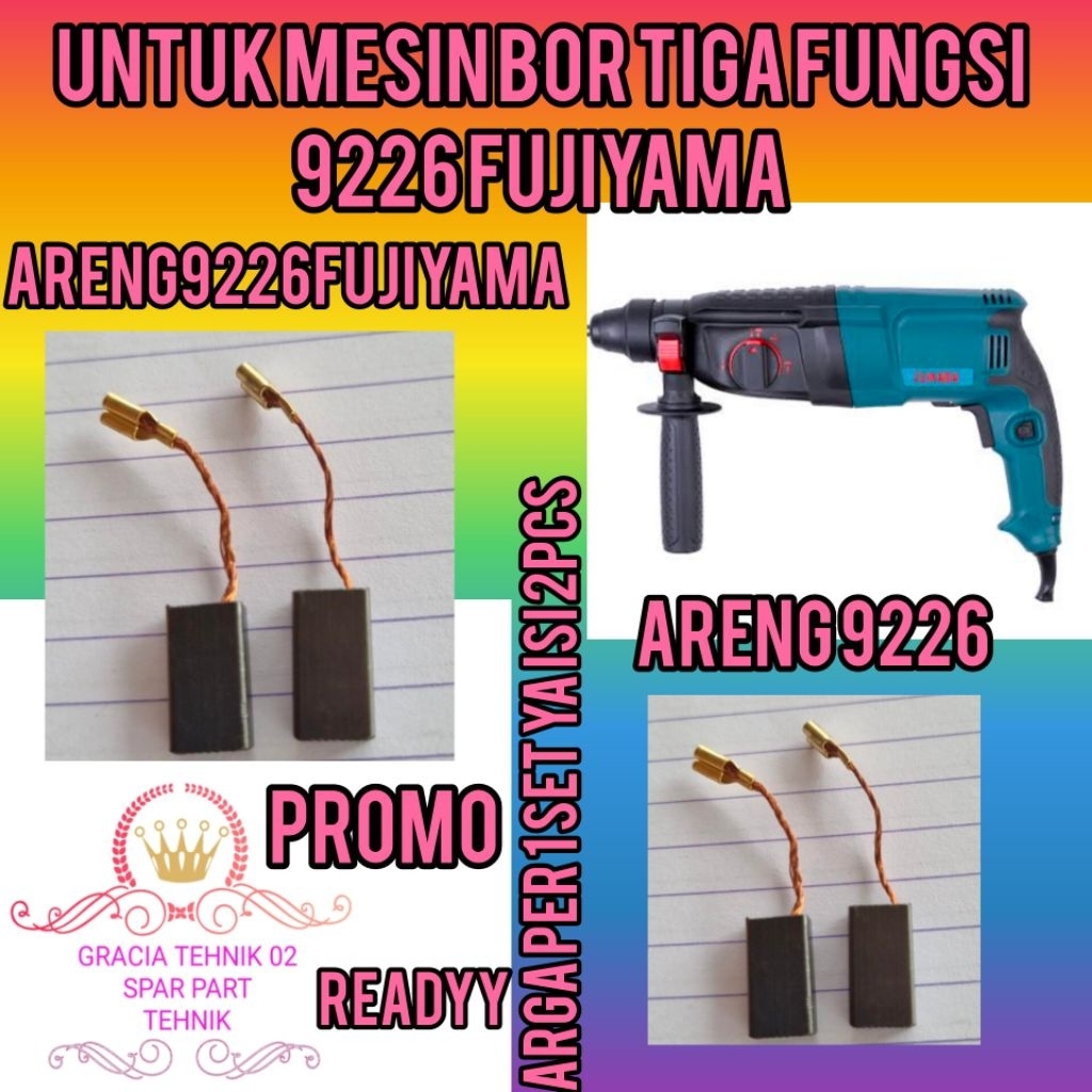 ARENG 9226 FUJIYAMA CARBON BRUSH FUJIYAMA 9226 UNTUK MESIN BOR ROTARY HAMMER 9226 FUJIYAMA READYYY P