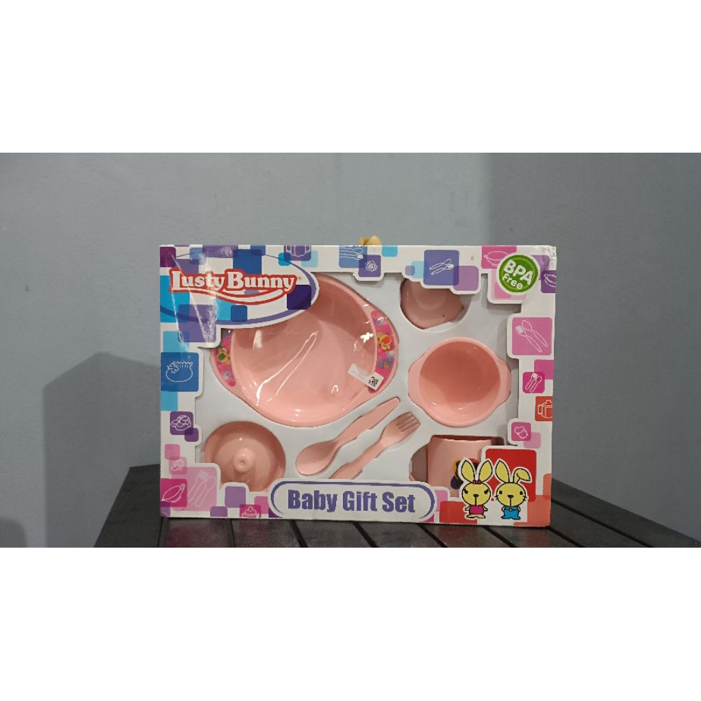 LUSTY BUNNY BABY SET GIFT - KADO NEWBORN SET TEMPAT MAKAN - TEMPAT MAKAN BAYI