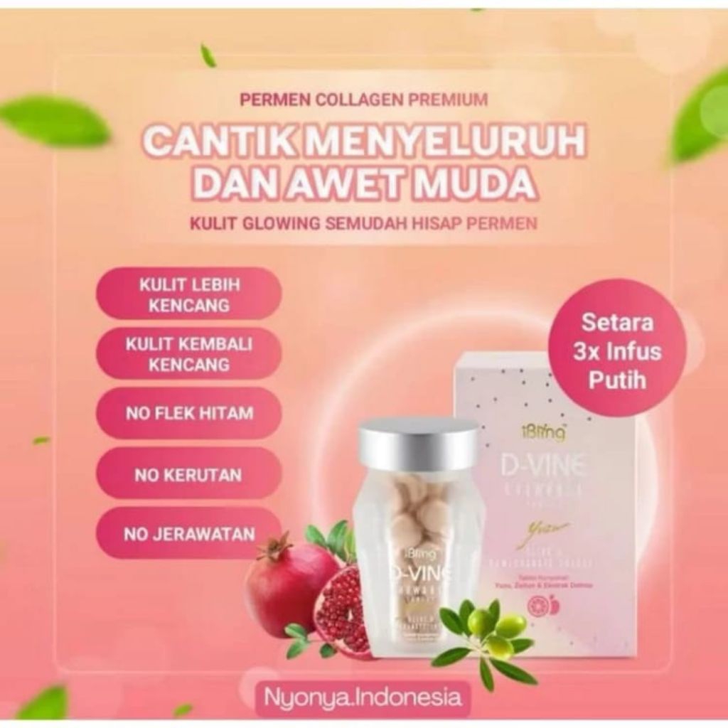 DVINE CANDY ISI 30 & 60 BUTIR COLLAGEN HERBAL ASLI PEMUTIH KULIT DAN BADAN CEPAT DAN EFEKTIF ORIGINA