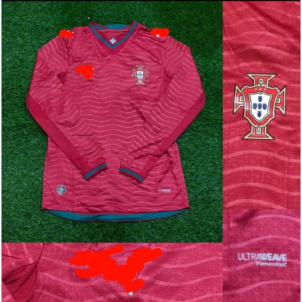 Jersey Kaos Baju Sepak Bola Timnas Portugal Ronaldo Home Away 3rd Third 4th Training Merah Piala Dun