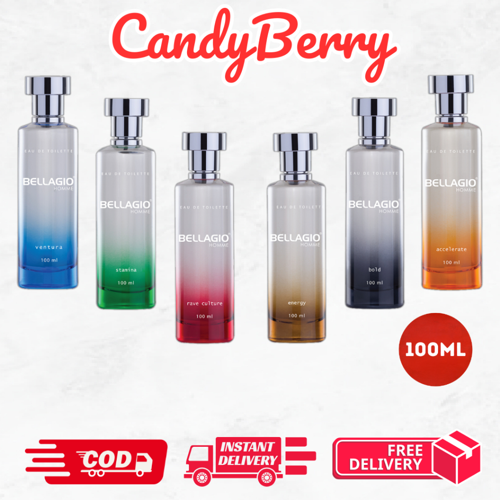BELLAGIO HOMME Spray Cologne Bold Stamina Ventura Rave Culture 100ml CandyBerry