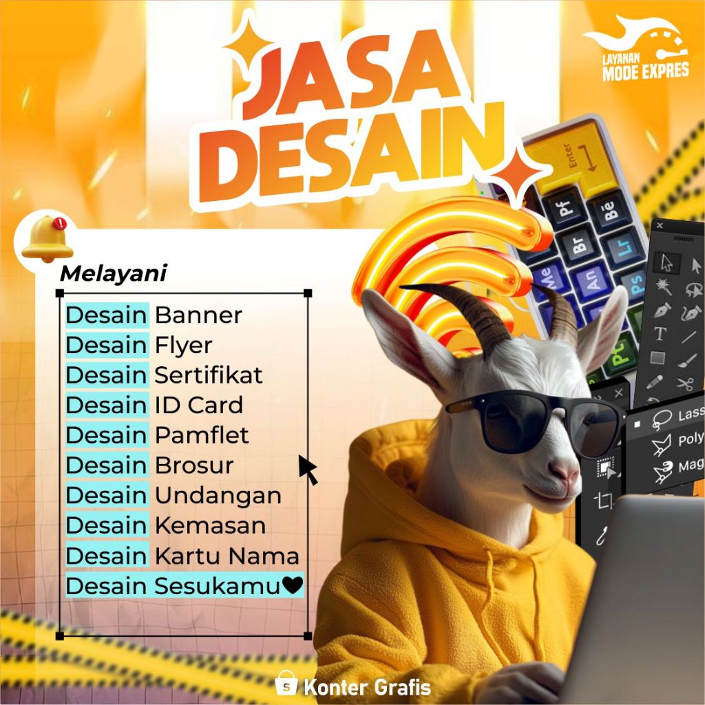 JASA DESAIN GRAFIS, DESAIN BANER, DESAIN PAMFLET, BROSUR, UNDANGAN, KEMASAN, LOGO, STIKER