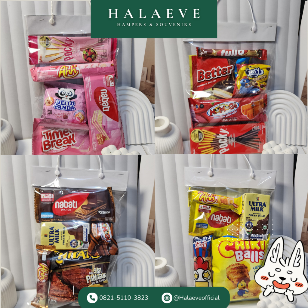 Paket Snack Ulang Tahun Anak 10000 | Hampers Ciki Susu Termurah | Goodie Bag Ultah - HALAEVE