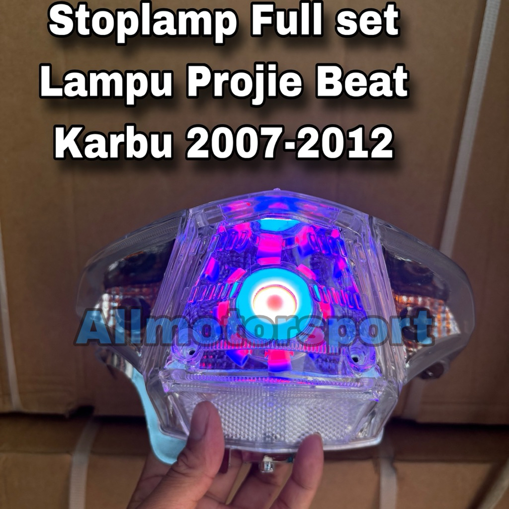Lampu Belakang Stoplamp RGB projie Beat Karbu 2007-2012 Lampu Stop belakang Beat Karbu Costum Pojie 