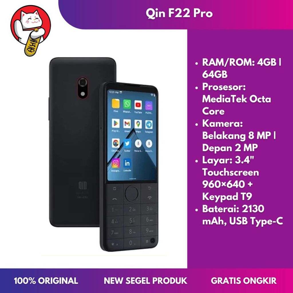 QIN F22 Pro Android 12 RAM 4GB ROM 64GB Global Version Touchscreen Keypad T9