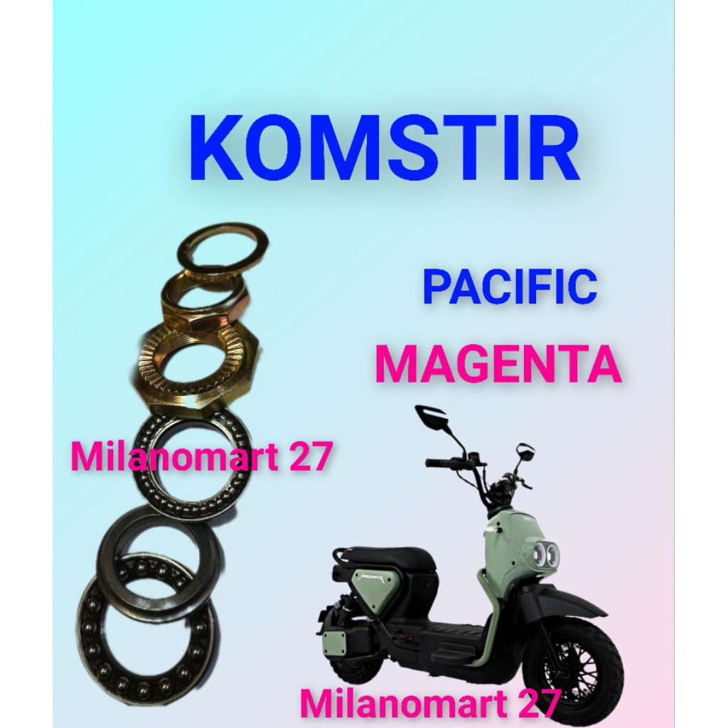 komstir sepeda listrik Pacific magenta kones headset komfork sepeda listrik Pacific magenta