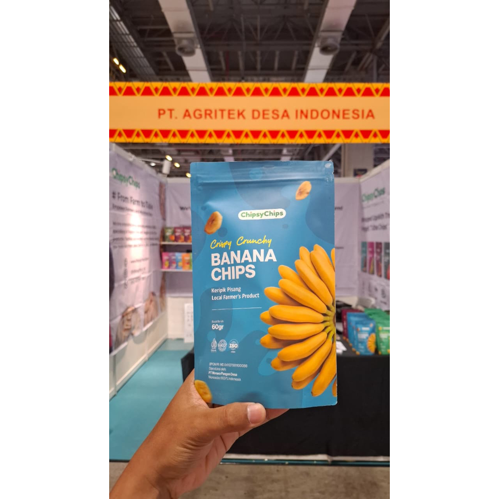 CHIPSYCHIPS KERIPIK BUAH PISANG 60GR / FRUIT CHIPS BANANA/ HEALTHY SNACK HALAL & BPOM