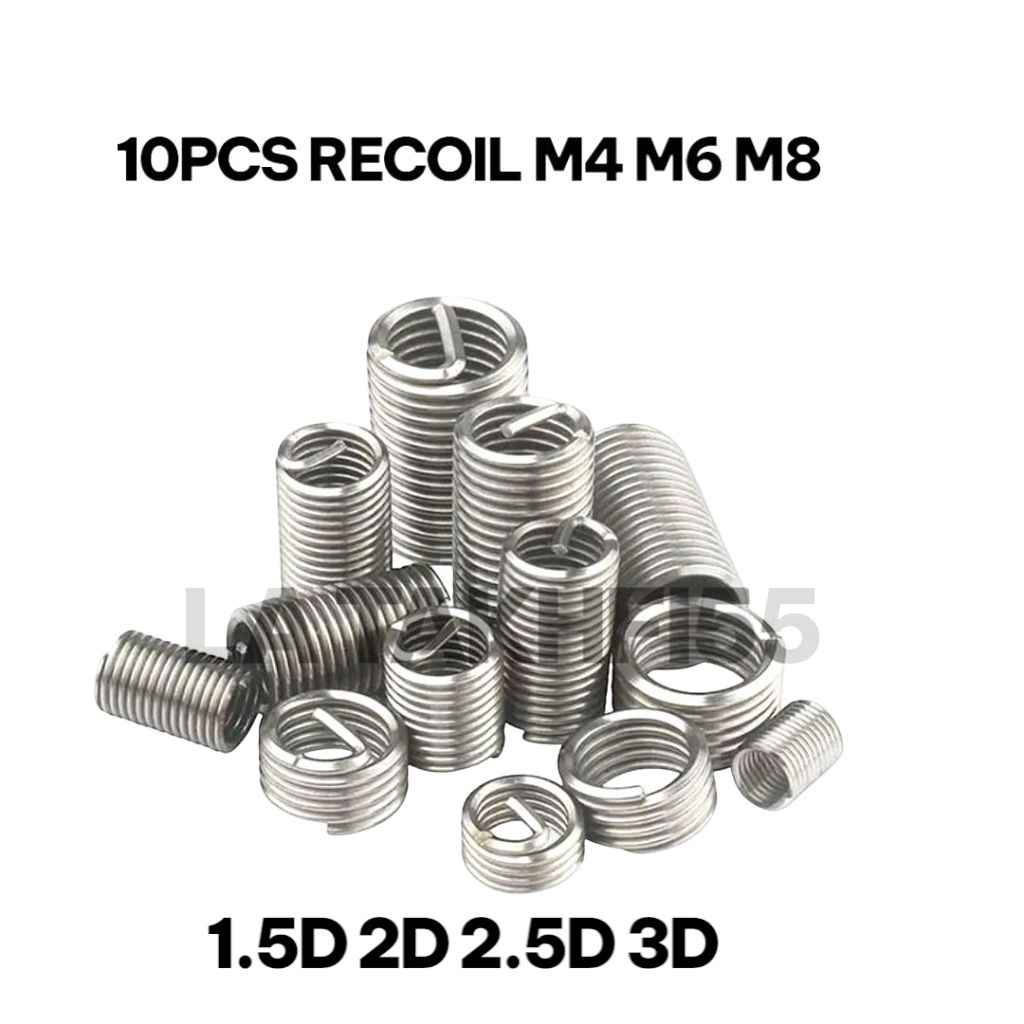 10PCS RECOIL M4 M6 M8 BAUT 10 12 HELICOIL THREAD VERBOS REPARASI DRAT RUSAK BUKAN BAUT 14 17