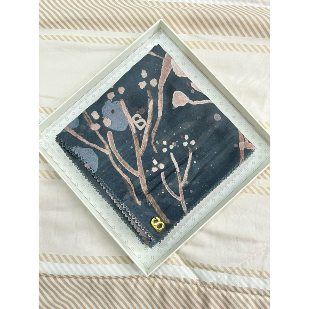 Preloved Buttonscarves Twilight Voal Squares - Black