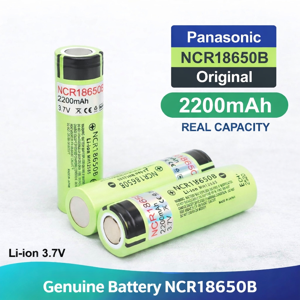 Baterai 18650 Panasonic 2200MAH 3.7V - 4.2V Original Battery Lithium Li-ion NCR 18650B