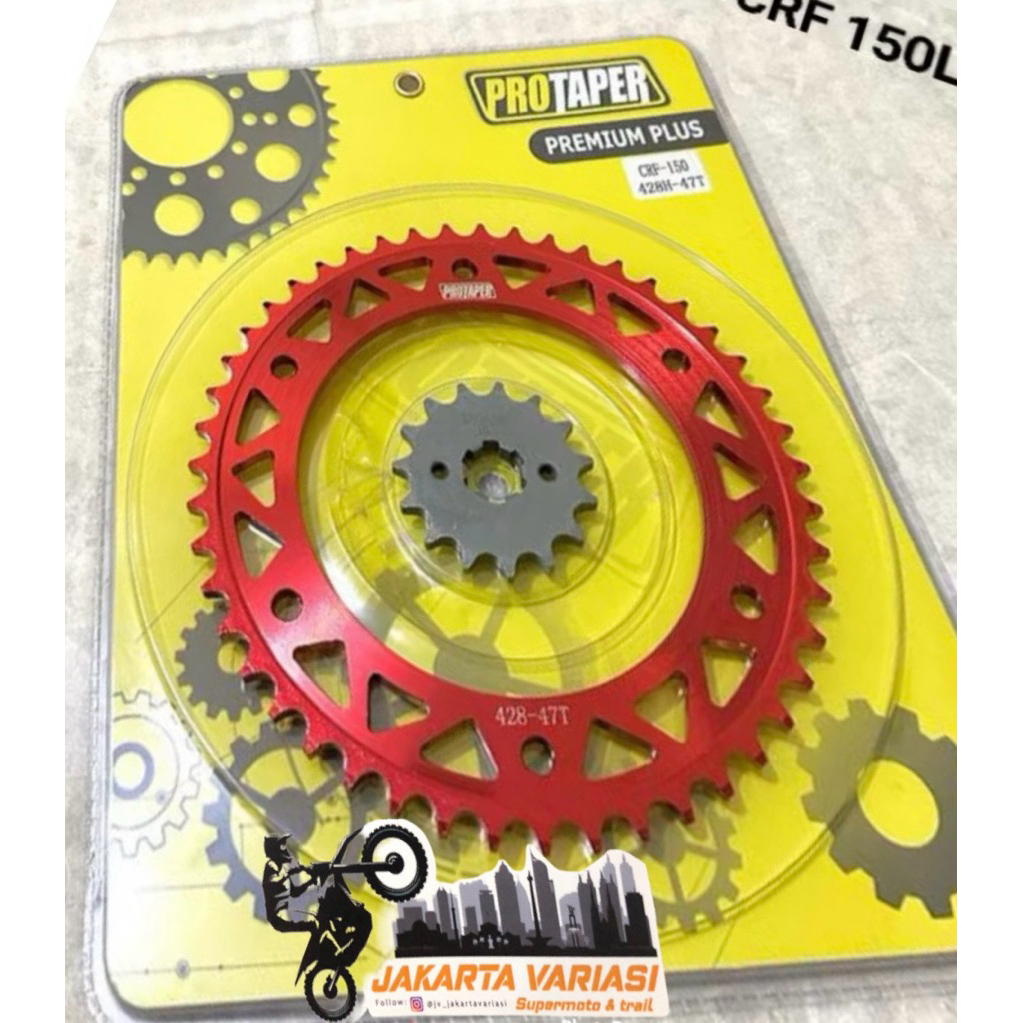 gear set crf  150 harian trabas supermoto ger belakang protaper set ger depan scarlet