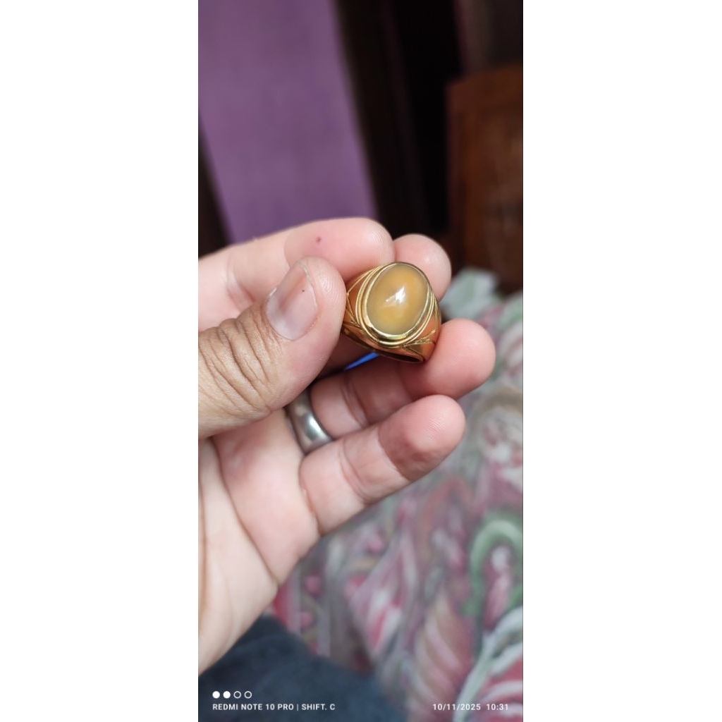 Giok aceh size kantor ring titanium