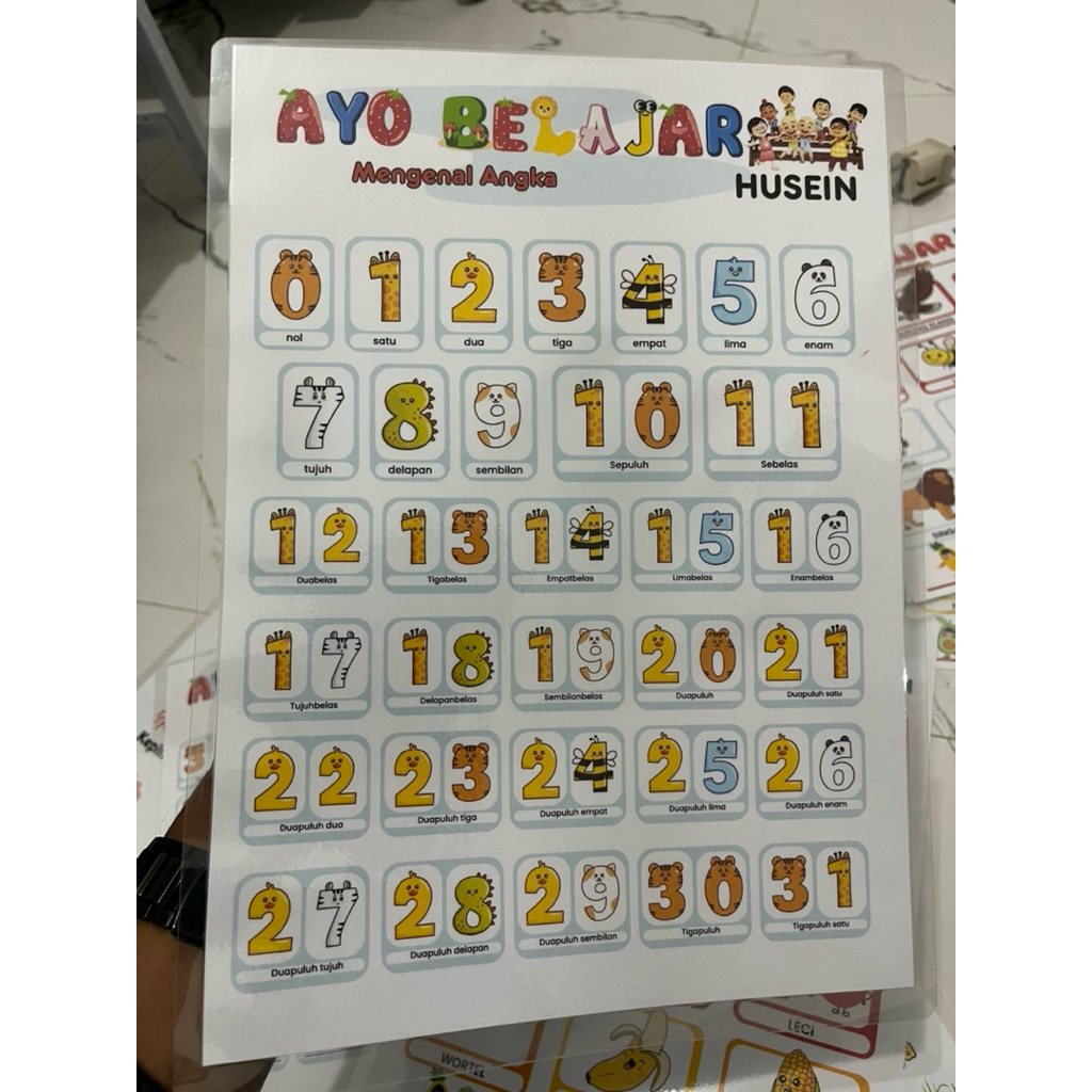 ISI 3 Poster Angka 1-100 Untuk Belajar Anak