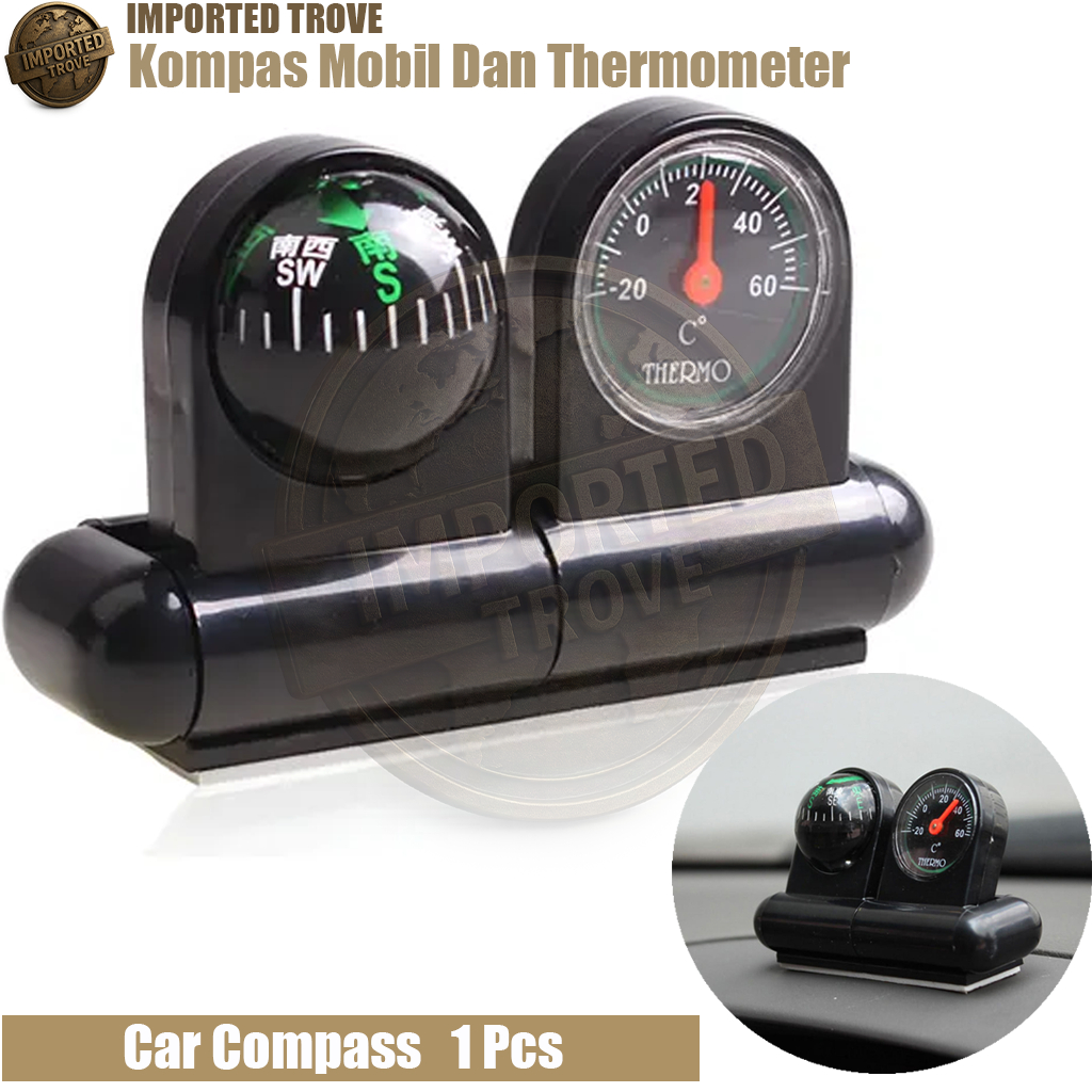 Kompas Mobil, Termometer Mobil, Aksesoris Interior Mobil, Alat Navigasi Mobil, Kompas Dashboard, Ter