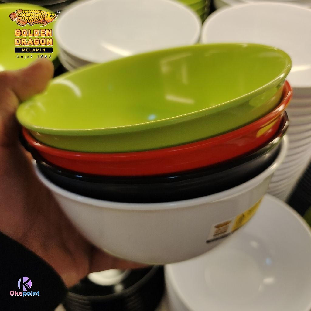 Mangkok Dalam 6 Inch Melamin Golden Dragon W2806 Original