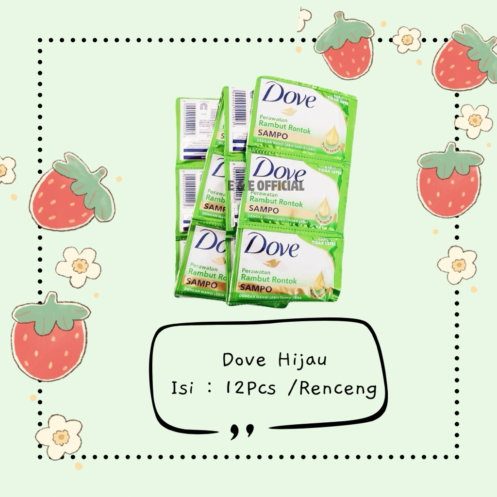 SHAMPOO DOVE HIJAU / SHAMPOO DOVE RENCENG / SAMPO DOVE SACHET 12 PCS