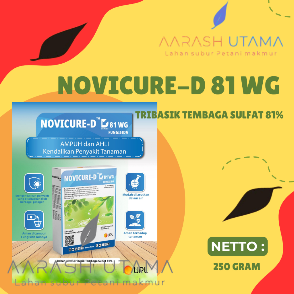 Bakterisida fungisida Novicure D 250 gram tribasik tembaga sulfat 81 WG