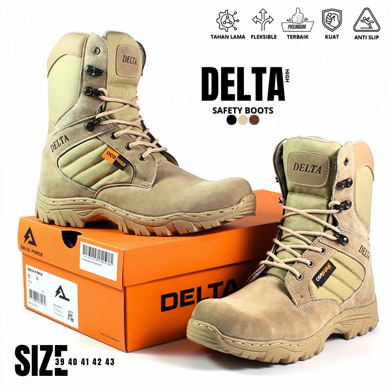 Sepatu Pria Boots Safety Ujung Besi - Tactical - Sepatu Safety Pria Outdoor Tracking - BOXO FOOTWEAR