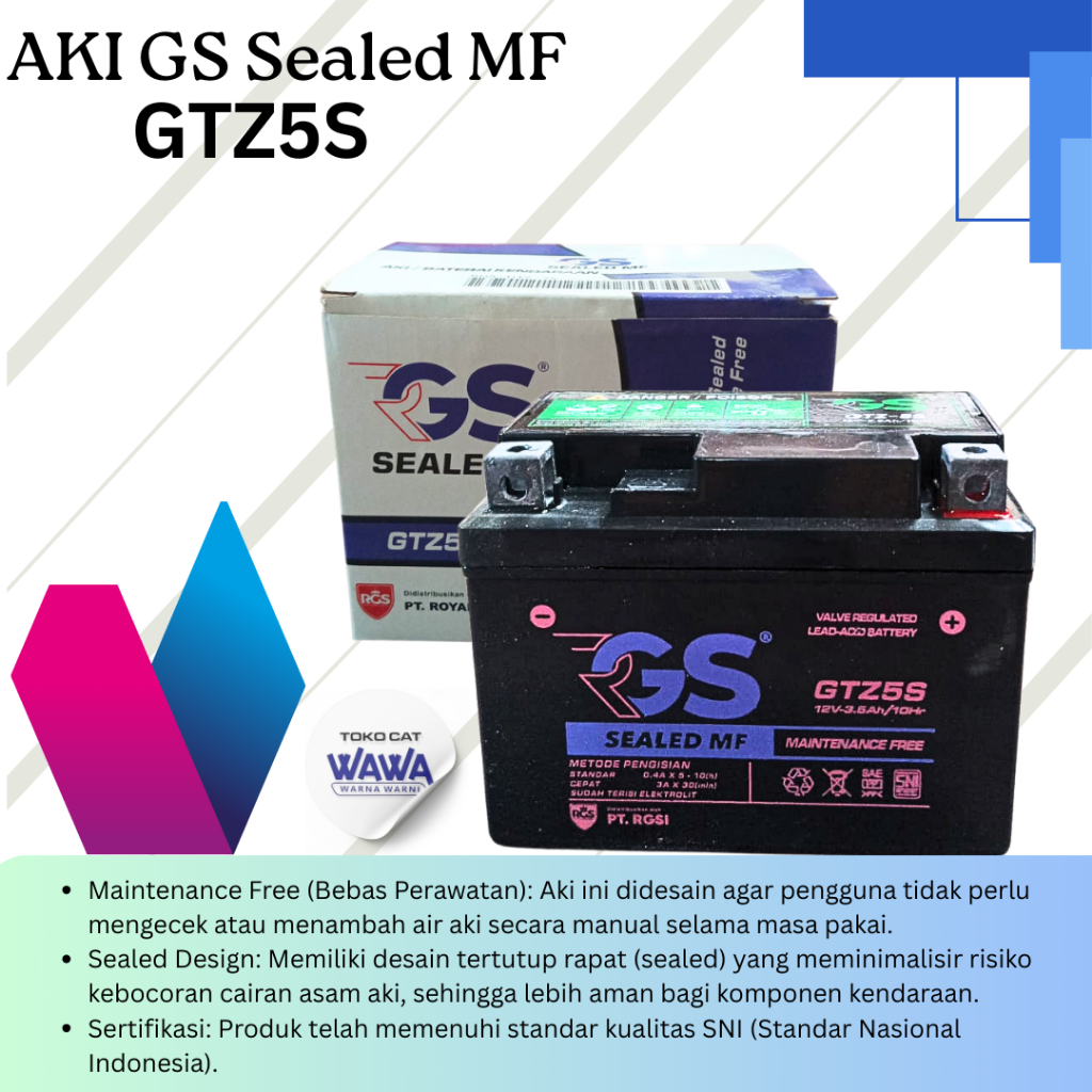 AKI GS Sealed MF GTZ5S TEGANGAN 12 V