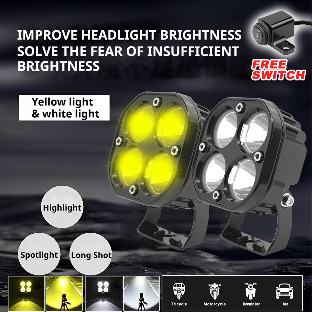 [ready stock]2pcs Lampu Tembak /Sorot Laser Gun LED 40W Worklight/Lampu Tembak/4 Titik Mata 40 Watt/