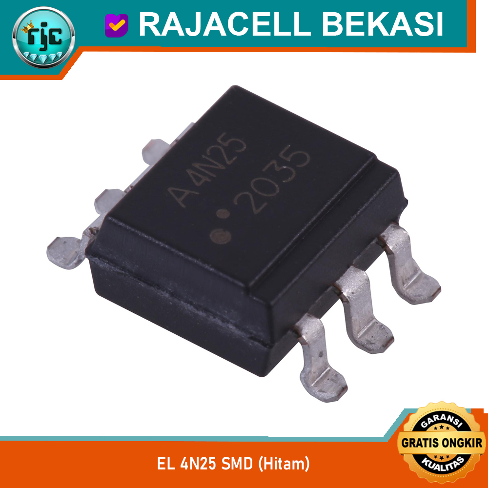 IC Optocoupler 4N25 SMD SOP-6 Phototransistor Output EL4N25 Optoisolator Black Body Original