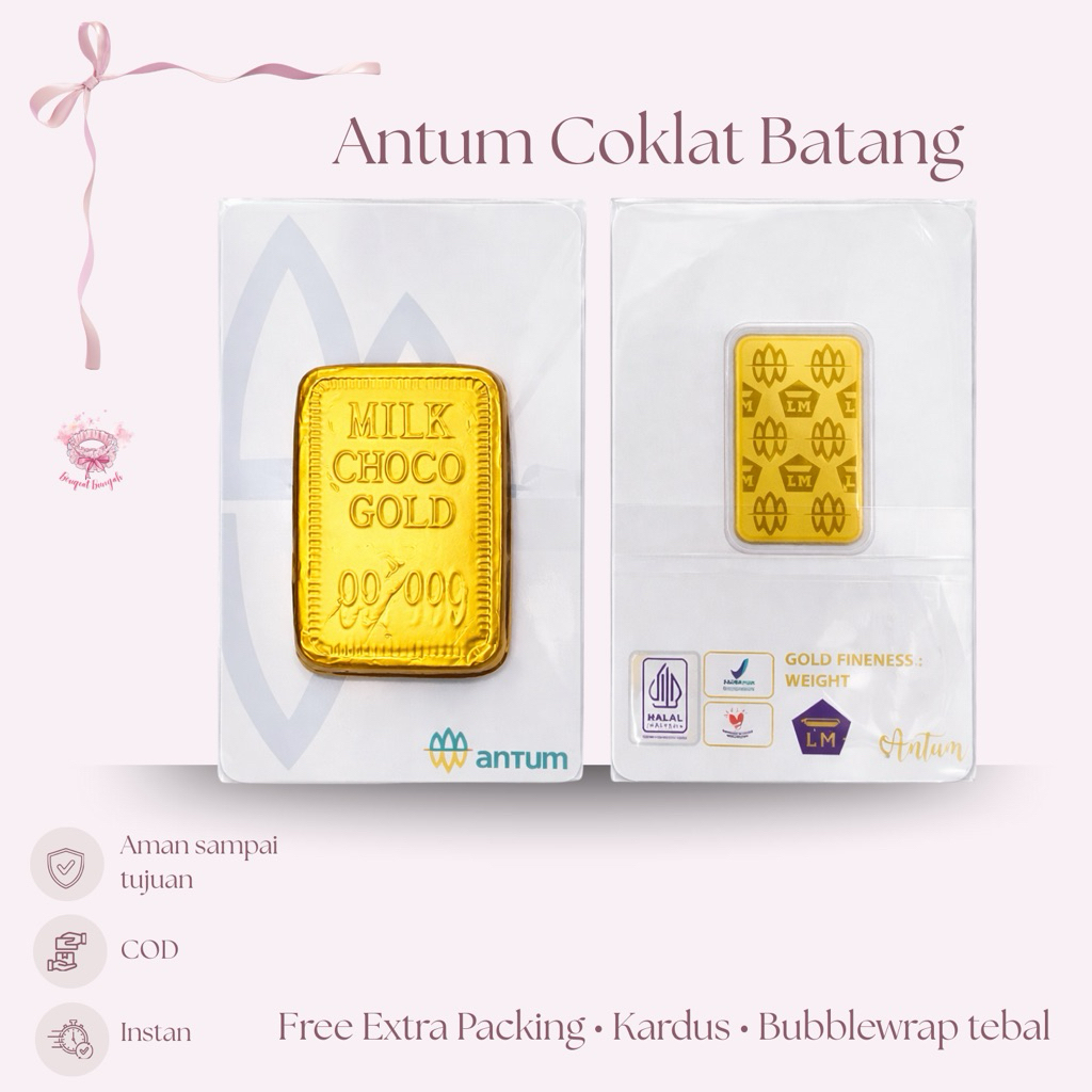 Mini Gift Coklat Antum Emas Batangan | Souvenir Unik Murah Hampers Custom Hadiah Lucu