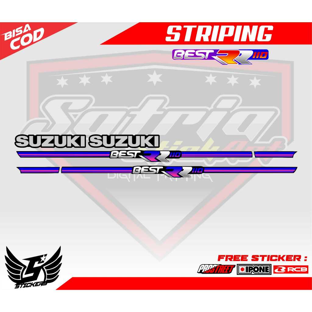 STRIPING VARIASI SUZUKI BEST 110 RR - ORI STYLE / STICKER LIST MOTOR SUZUKI BEST 110 RR