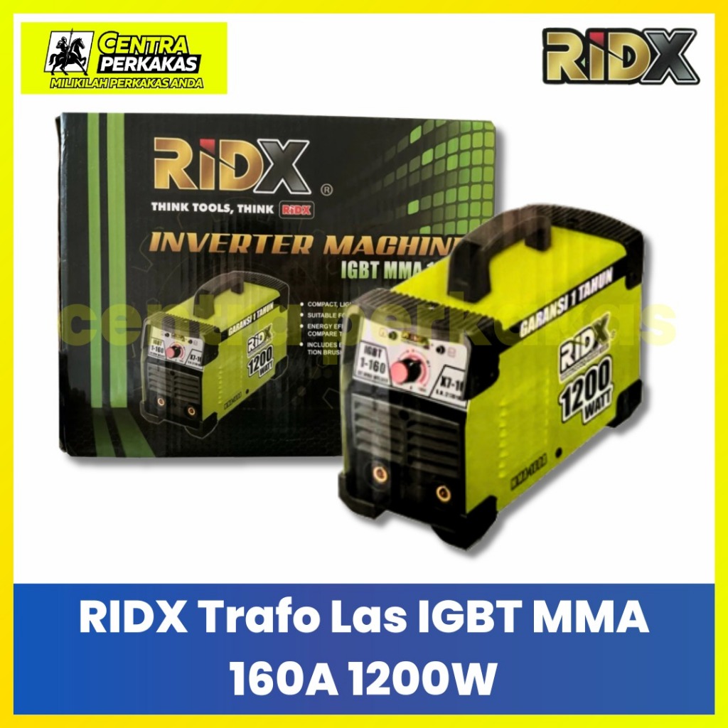 RIDX Mesin Las MMA 120A 160A IGBT Inverter Portable - Trafo Las 450W & 1200 Watt Alat Las Besi Baja 