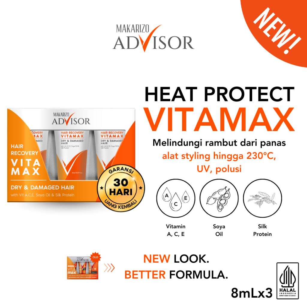 Makarizo Advisor Hair Recovery Vitamax 8mLx3 - Vitamin Rambut / Hair Vitamin / Serum Rambut