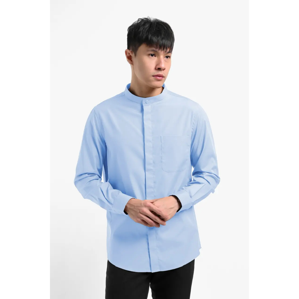 Argo concealed placket long Sleeve blue s