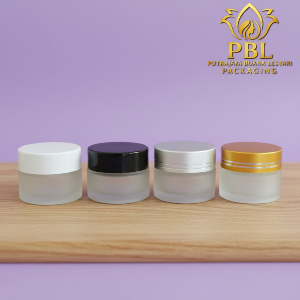 Pot Jar Kaca 15gr Frosted / Pot Cream 15gram Kaca / Pot Kemasan Kosmetik