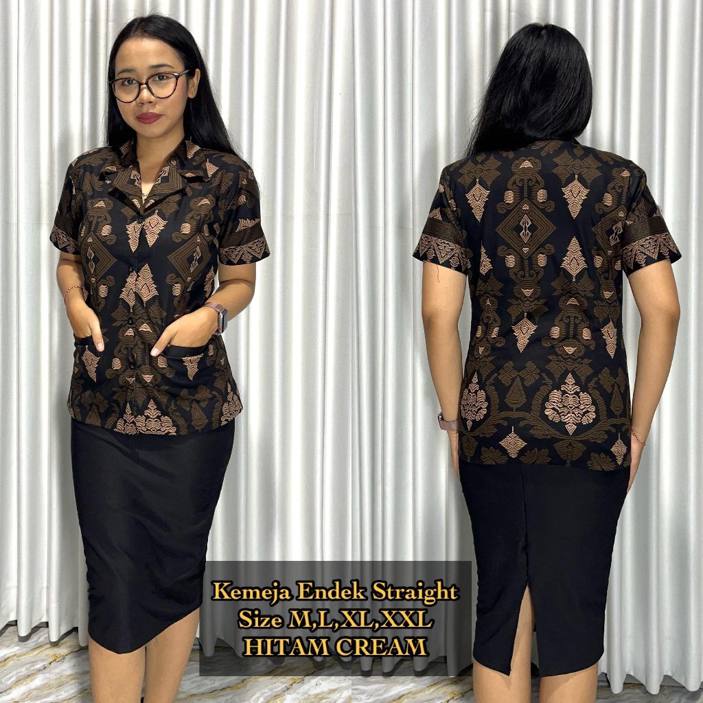 Kemeja Endek Wanita//Kemeja Kantor(BAHAN STRAIGHT)