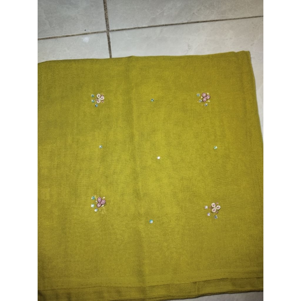 hijab sulam/paris sulam manik/sulam bunga kecil