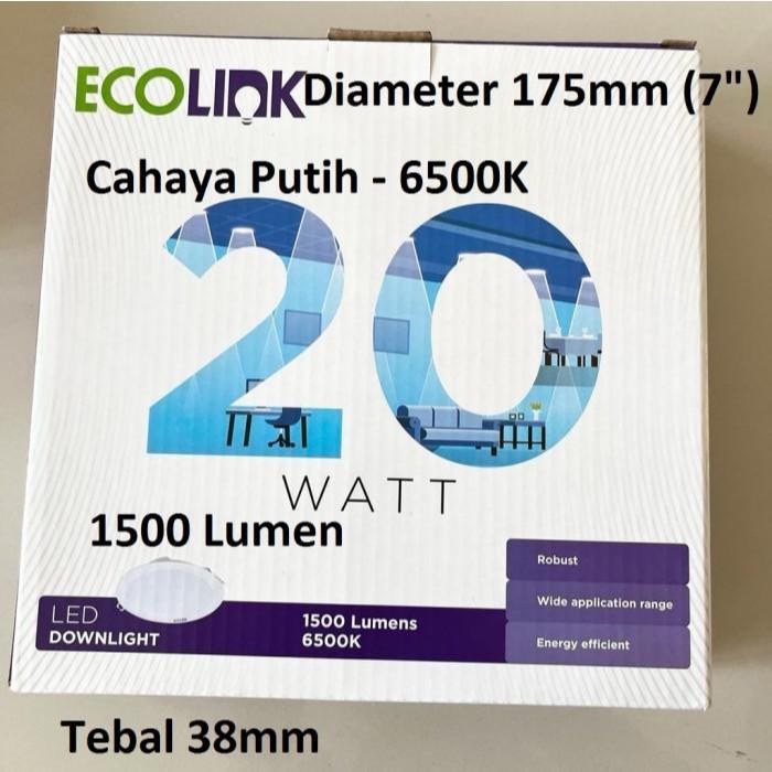 Lampu Downlight Led Panel Ecolink 20 Watt murah cuci gudang