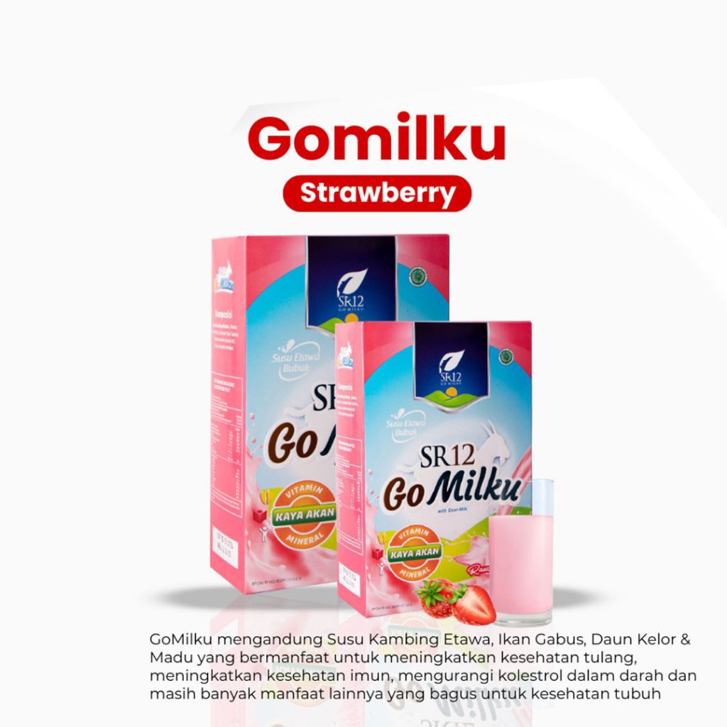 Gomilku Rasa Strawberry SR12 Herbal (Susu Etawa) / 200gr