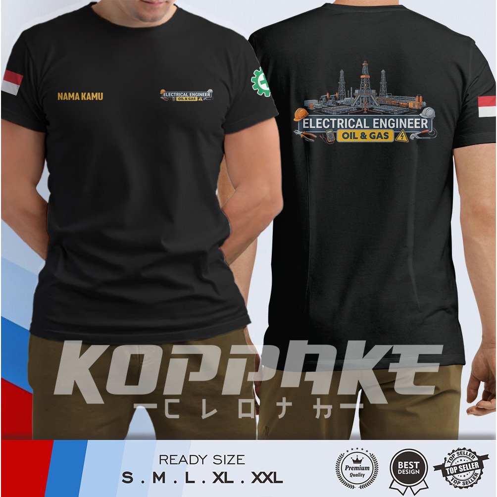 Kaos Electrical Engineer Oil and Gas Teknisi Listrik Pertambangan Oli dan Gas Gratis Nama Baju Distr