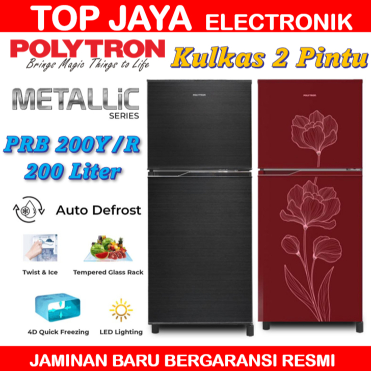 KULKAS POLYTRON 2 PINTU TANPA BUNGA ES/LEMARI ES 2 PINTU POLYTRON 200 LITER/LEMARI ES POLYTRON 2 PIN