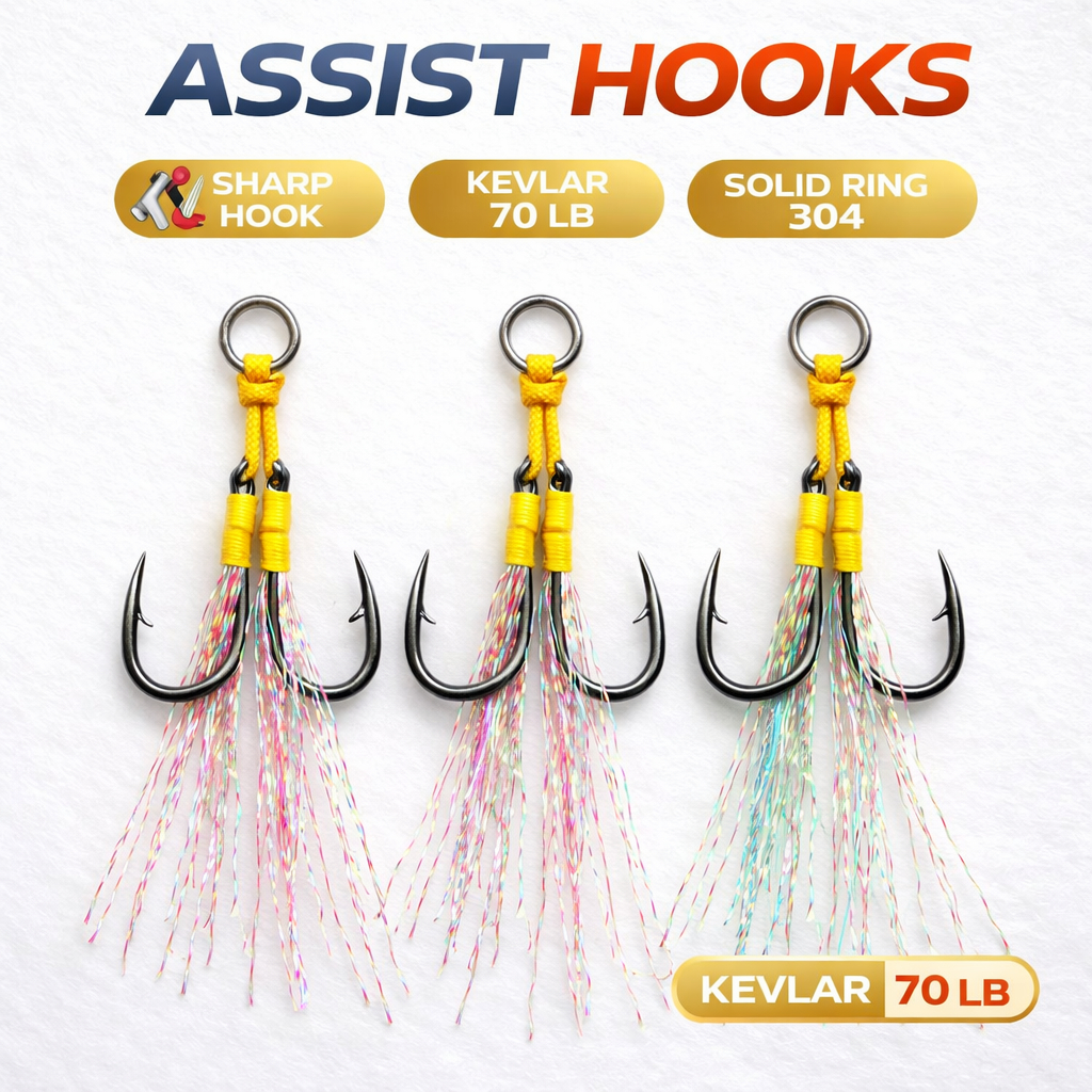 Assist Hook Micro Jig 10-15 Gram Non GID Double Hook Assist Micro Jig